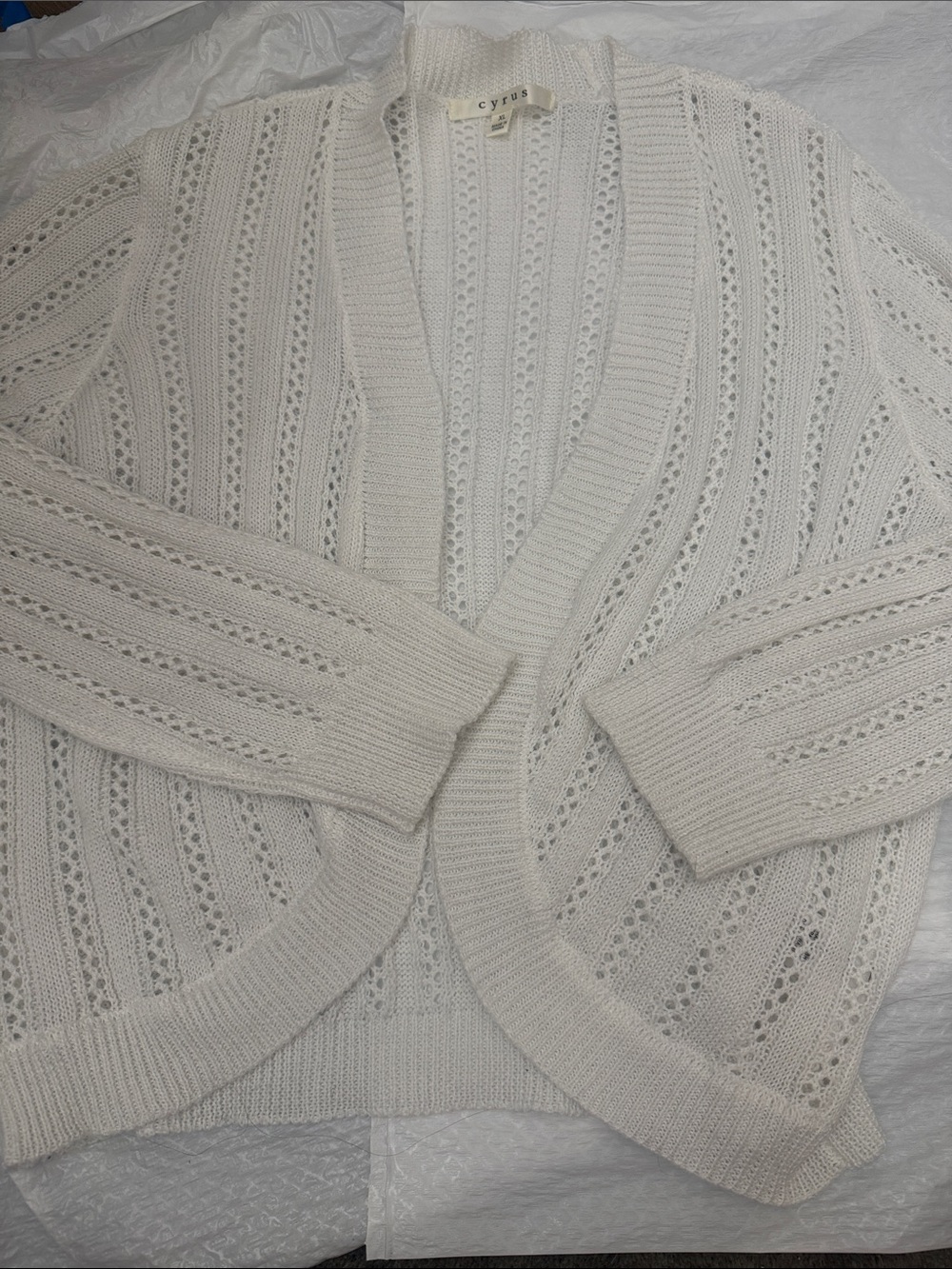 Cyrus Cream Open-Knit Women's Cardigan